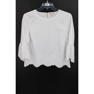 Brooks Brothers Red Fleece White Cotton Belle Sleeve Blouse Size 14, like new